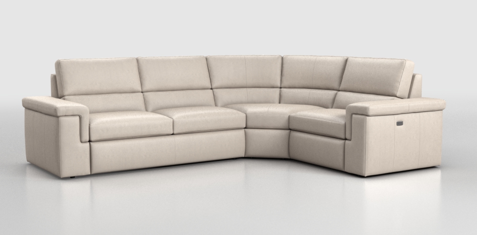 Cupello - corner sofa with 1 electric recliner - right peninsula
